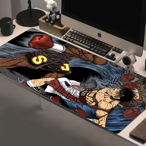 Hajime No Ippo Mouse Pad XXL Gaming Accessories Office Gamer Keyboard 900x400 Kawaii Desk Mat Non-Slip Laptop Anime Mousepad