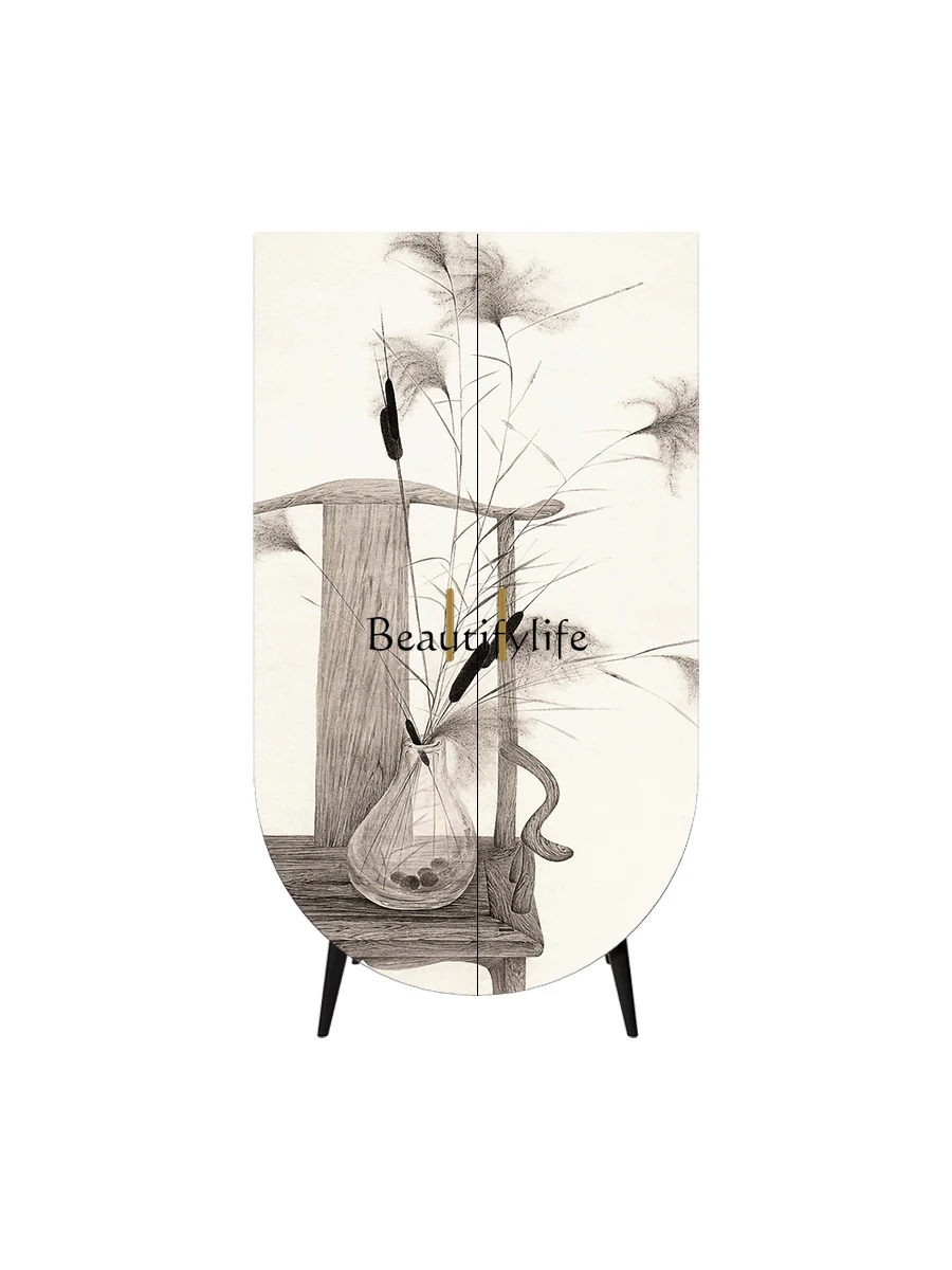 

New Chinese Style Solid Wood Solid and Durable Wall Storage Cabinet Multi-Layer Cabinet