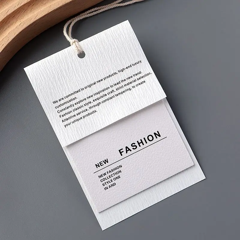 Hanging Tags Production Generic Clothing Tags Rectangle Women\'s Price and Size Tags Customized Special Paper Labels with String