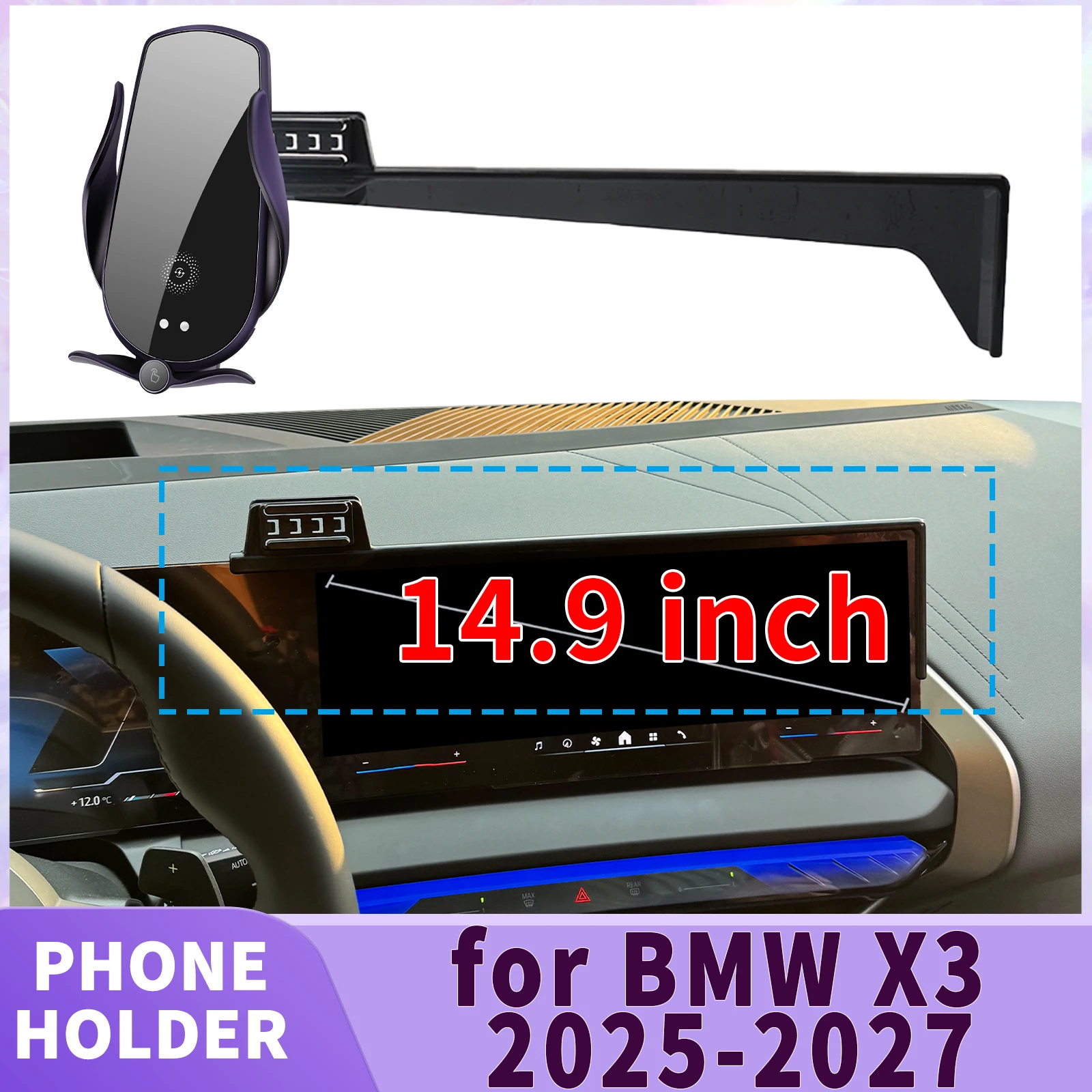 

fit for BMW X3 2025 2026 2027 ​​Screen Base Phone Holder Mount ​​ Secure Clip Car​​ accessoires