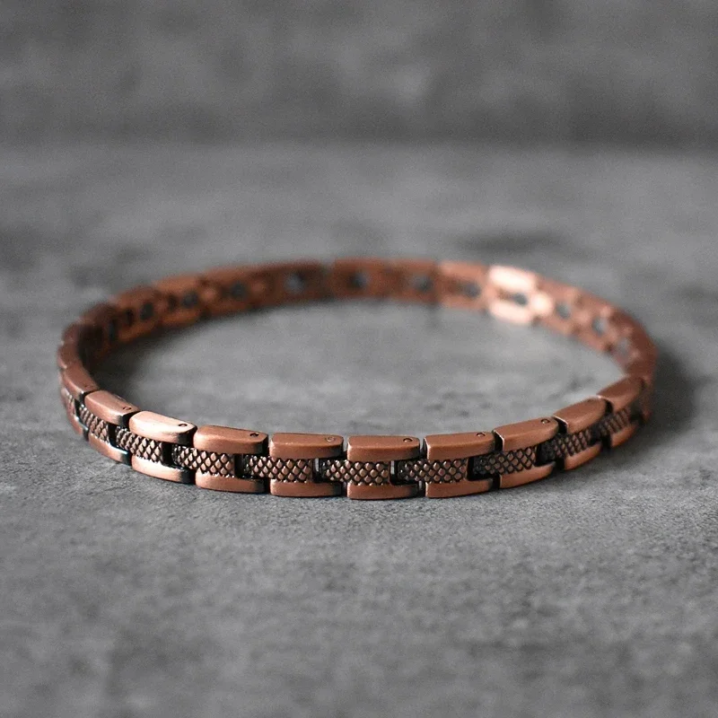 Copper Bracelet for Men Women Hand Forged 99.99% Pure Solid Copper Magnetic Bracelets with Pro Neodymium Magnets