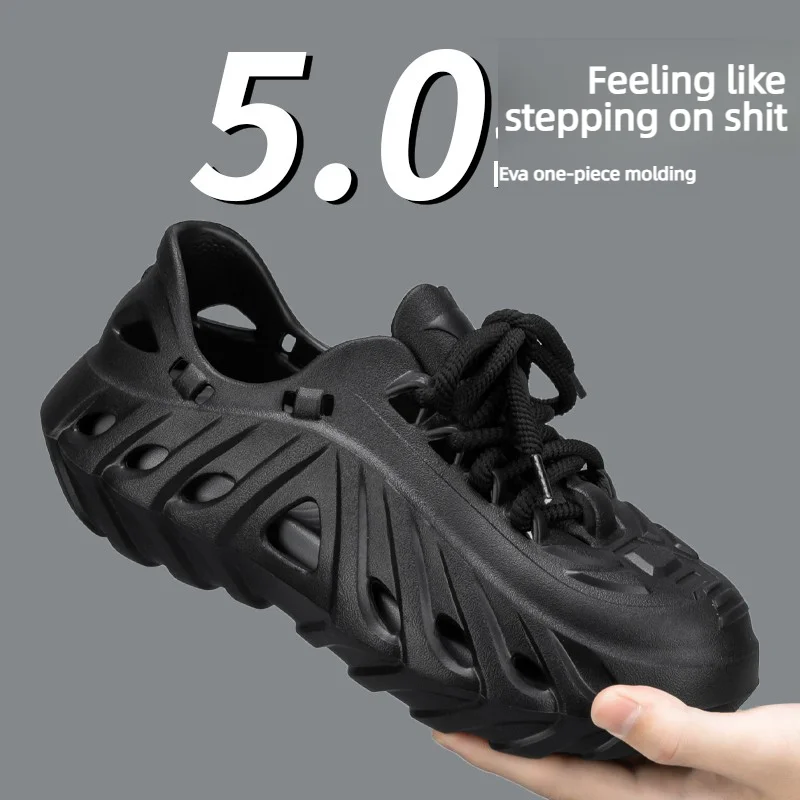 Novas Sandálias Masculinas de Verão 2026 para Amantes da Moda, Sandálias EVA Baotou, Sapatos de Fundo Grosso para Exterior, Sapatos de Praia de Luxo, Sapatos de Jardim Masculinos