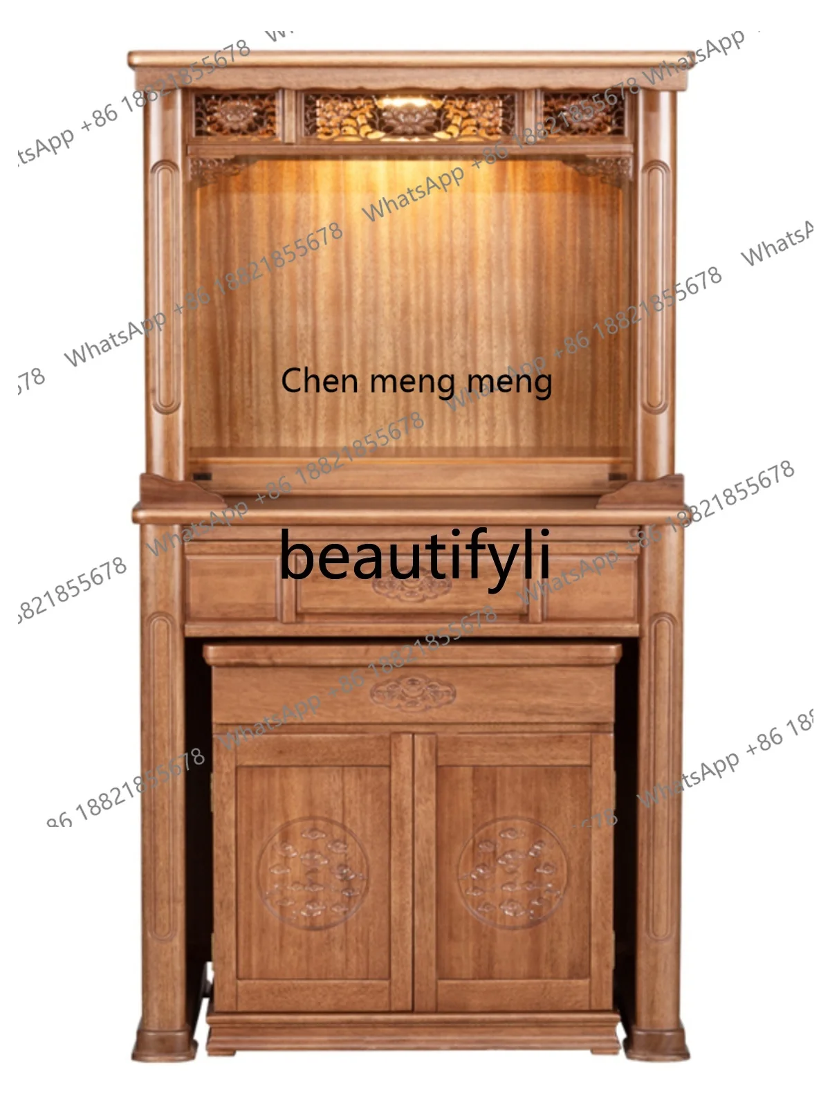 

c6601 Бытовая платформа из массива дерева, новый китайский стиль, гондтай, платформа для благосостояния бога богатства, платформа для предложений Гуаньинь