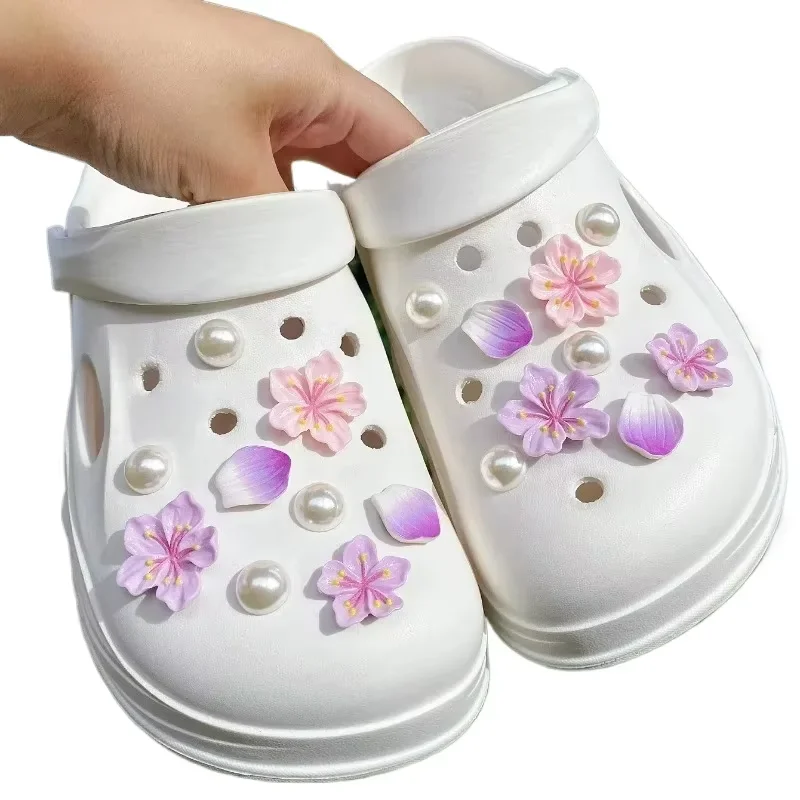 

18 шт. модных украшений для обуви в виде веток и цветов, милые аксессуары для обуви, декоративные элементы для девочек, подарок.