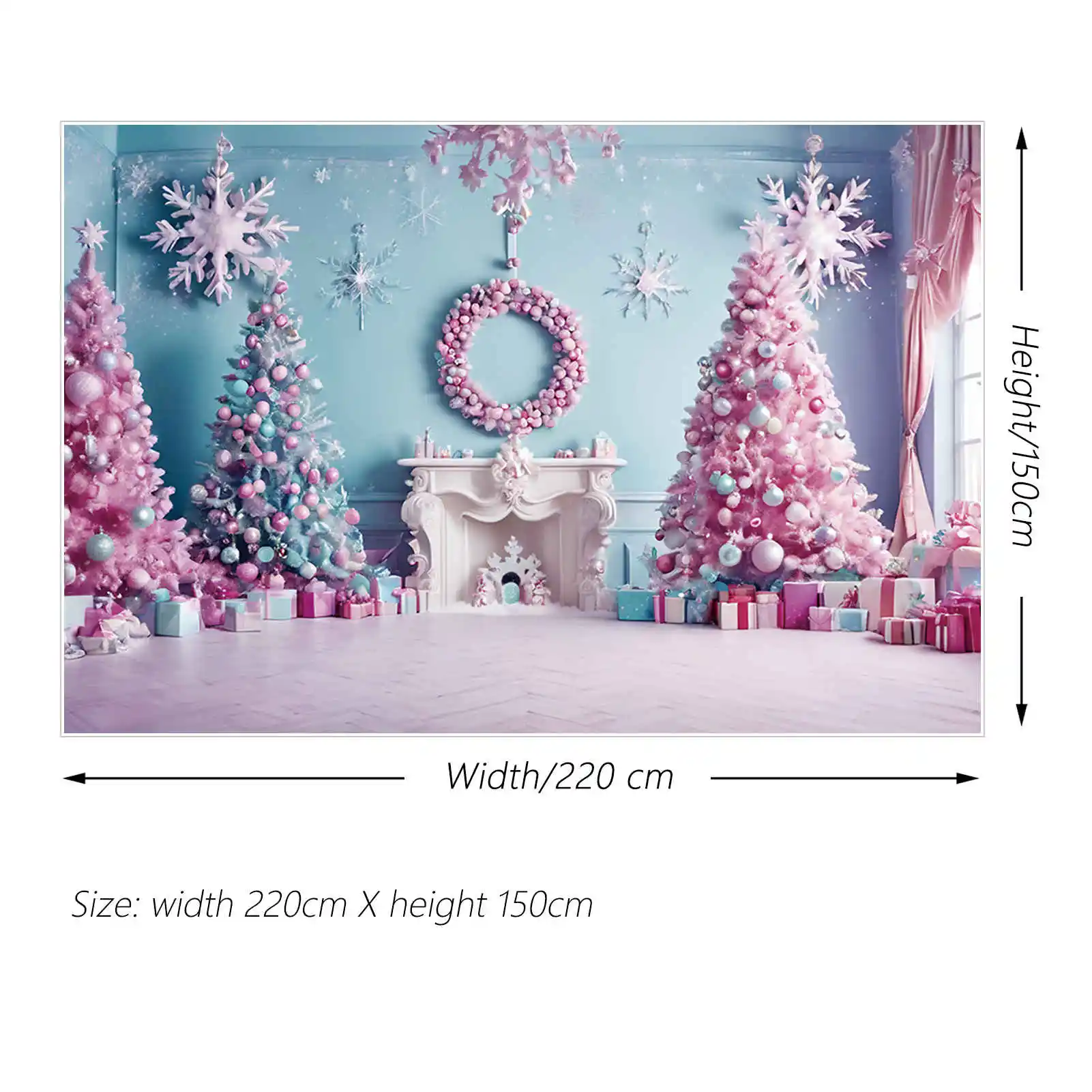 MOON.QG Christmas Pine Tree Christmas Tree Backdrops Gift Children Vintage Living Room Backgrounds Party Photocall Accessories