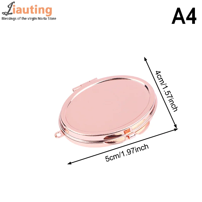 Mini składane lusterko brelok okrągłe serce owalne kwadratowe dwustronne lusterko kosmetyczne metalowe składane lusterko do makijażu