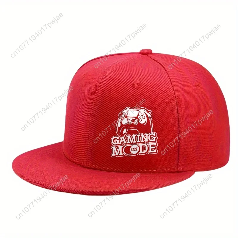 Verstelbare hiphop-baseballpet met gamecontrollerprint, platte rand in retrostijl, wasbaar in de machine - Ideaal voor buitenstraat S