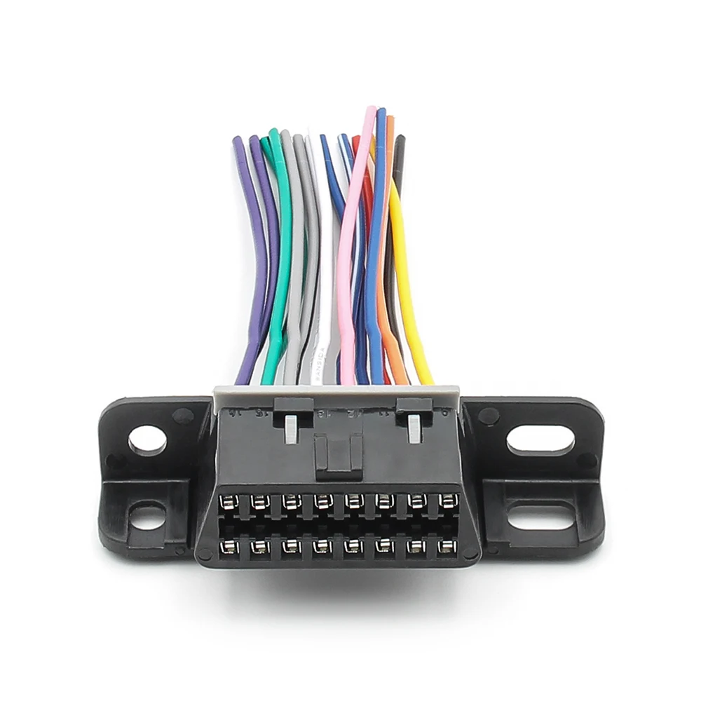 10cm Colorful DIY Terminal Female Head 16pin J1962 OBD2 Extension Cable for VW Toyota Honda Car Diagnostic Tool For ELM327