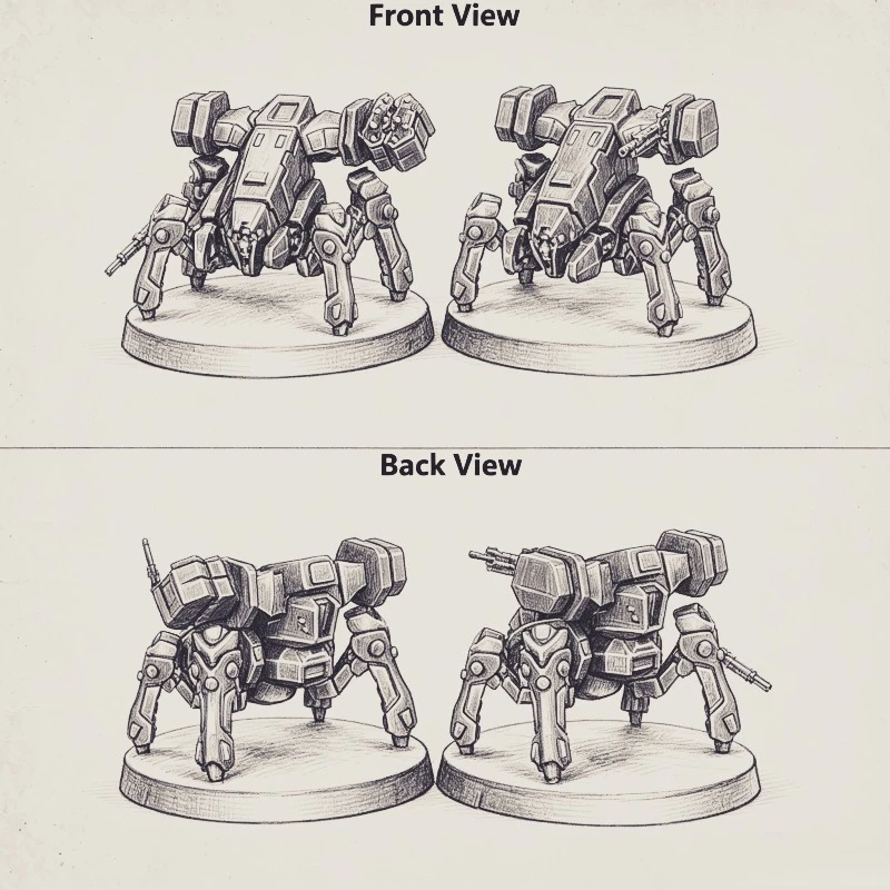 40mm Base Diecast Resin Assembled Model Kit War Game Chess O-12 Force Copper Robot Remotes Pack Unassembled Unpainted