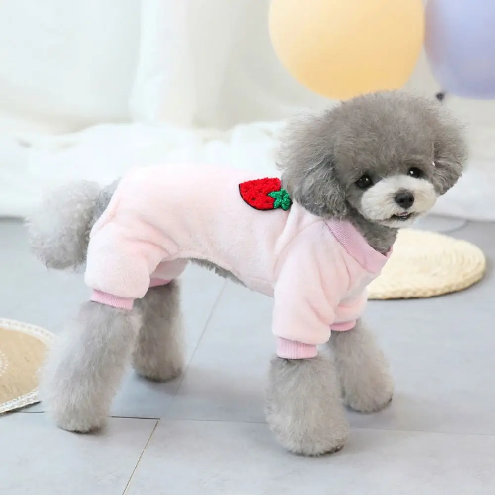 Fruit Printed Dogs Pajamas Warm Comfortable Dog Four-leg Jumpsuit Soft Dog Bodysuit Clothing Puppy Clothing Coat for Dogs Puppy