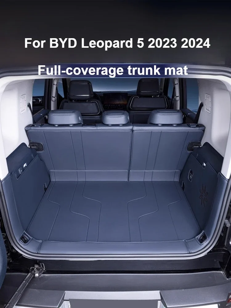 

For BYD Leopard 5 2023 2024 Full-Coverage Trunk Mat Eco-Friendly Leather Scratch-Resistant Trunk mat Interior Accessory