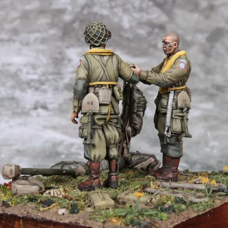 Analyste de construction de figurines en résine, jouets militaires historiques, échelle 1/35 S. 2 soldats non assemblés et non peints, 978A