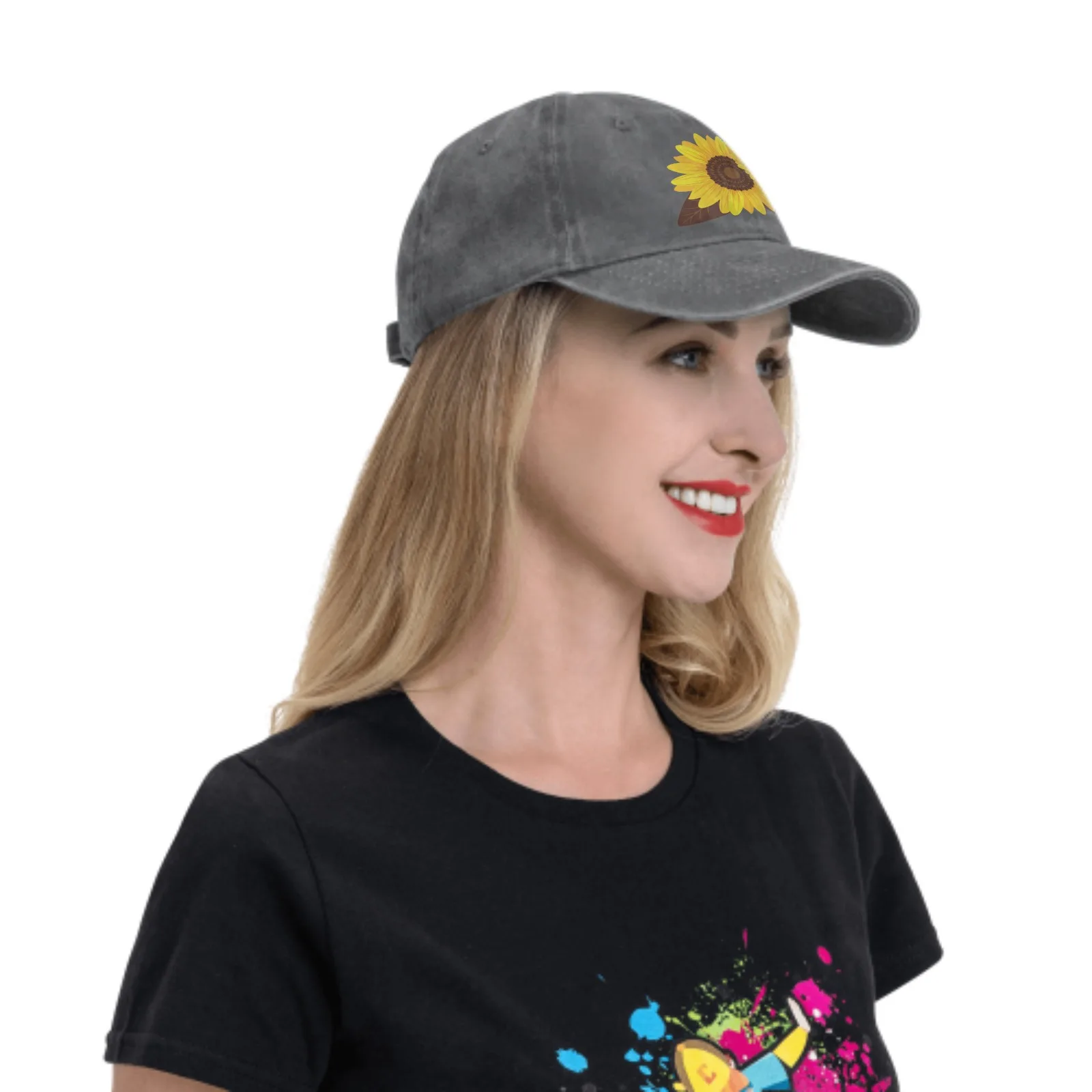 Gorras de béisbol de girasoles para hombres y mujeres, sombreros de camionero casuales ajustables a la moda, pesca, actividades al aire libre, regalos de papá