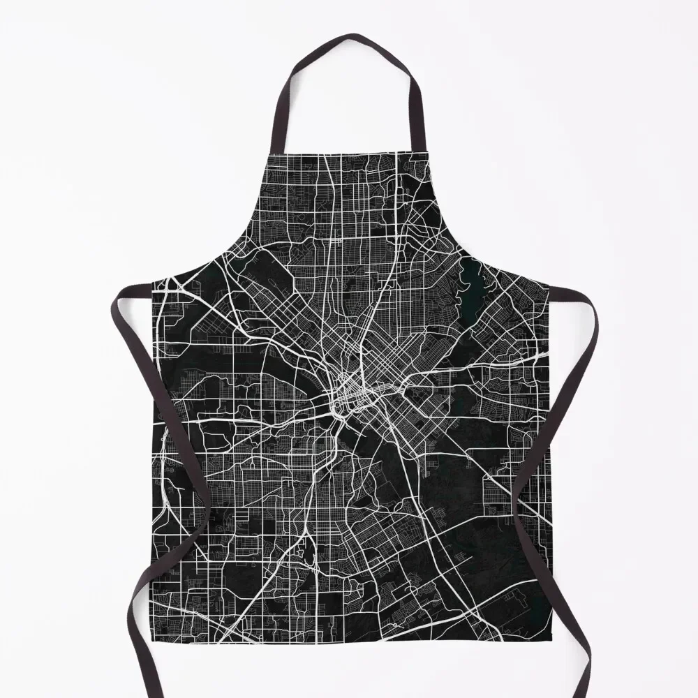 Dallas City Map of the United States - Dark Apron Kitchen Things Cleaning Products For Home For Women Kitchen Apron