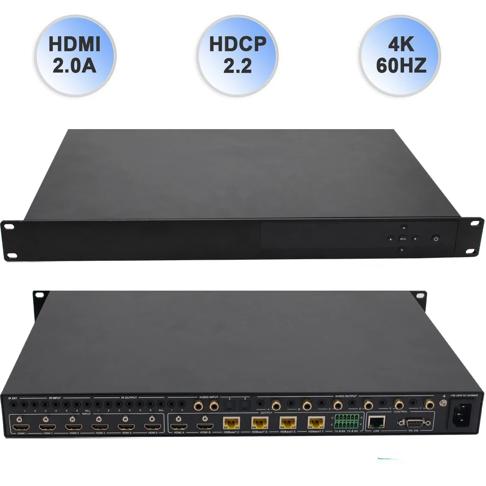 HDMI 2.0 Matrix Switcher Extender Kit 4K POC UHD IR IP Control