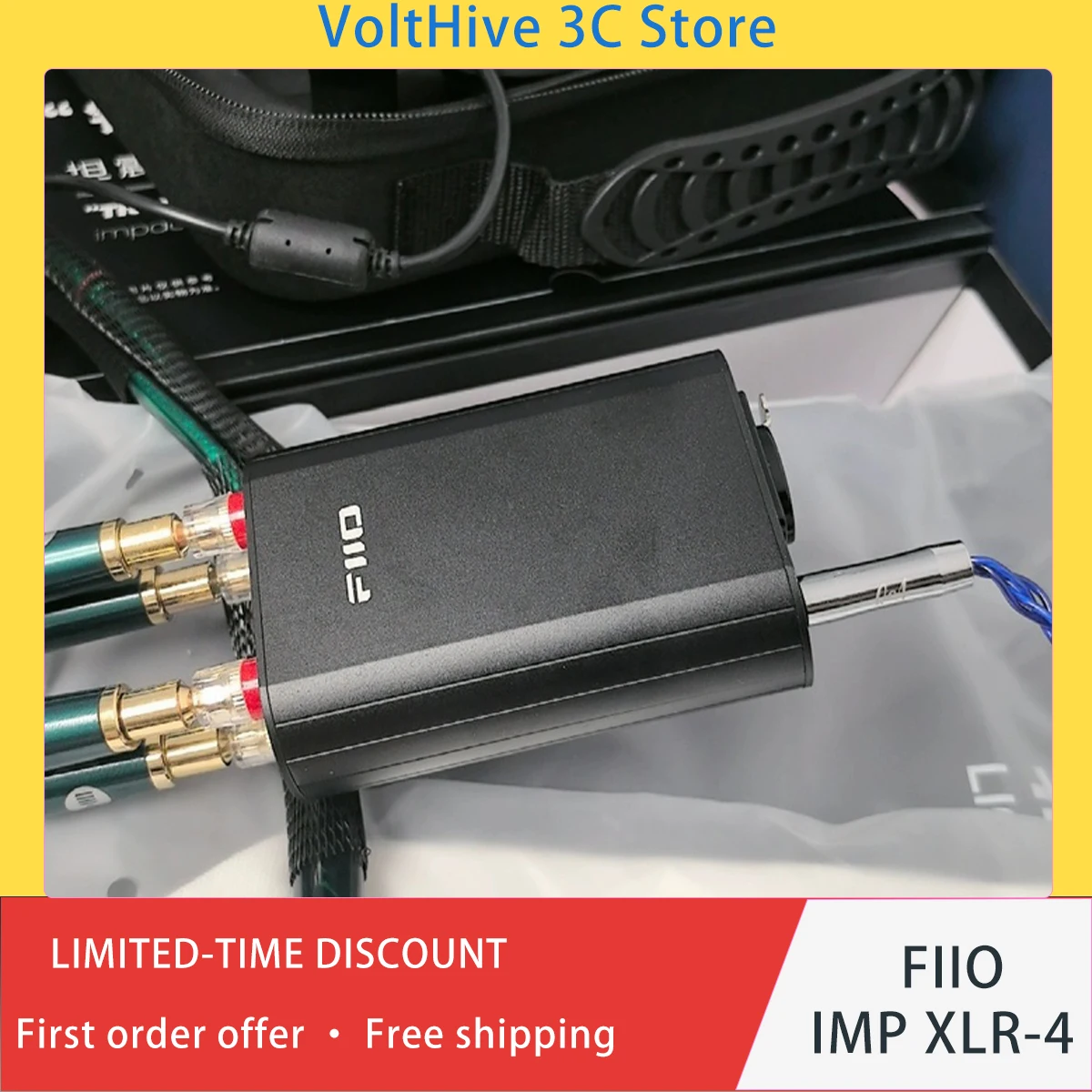 FIIO IMP XLR‑4 Pro HiFi IEM Adapter 4.4mm Balanced Output for Amplifier Voltage Divider CNC Aluminum Case Music Enthusiast Gift