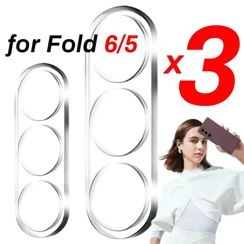 3-1Pcs Camera Lens Protector for Samsung Galaxy Z Fold 6 5 3D Camera Lens Tempered Glass Film Z Fold 5 Z Fold 6 Lens Cover