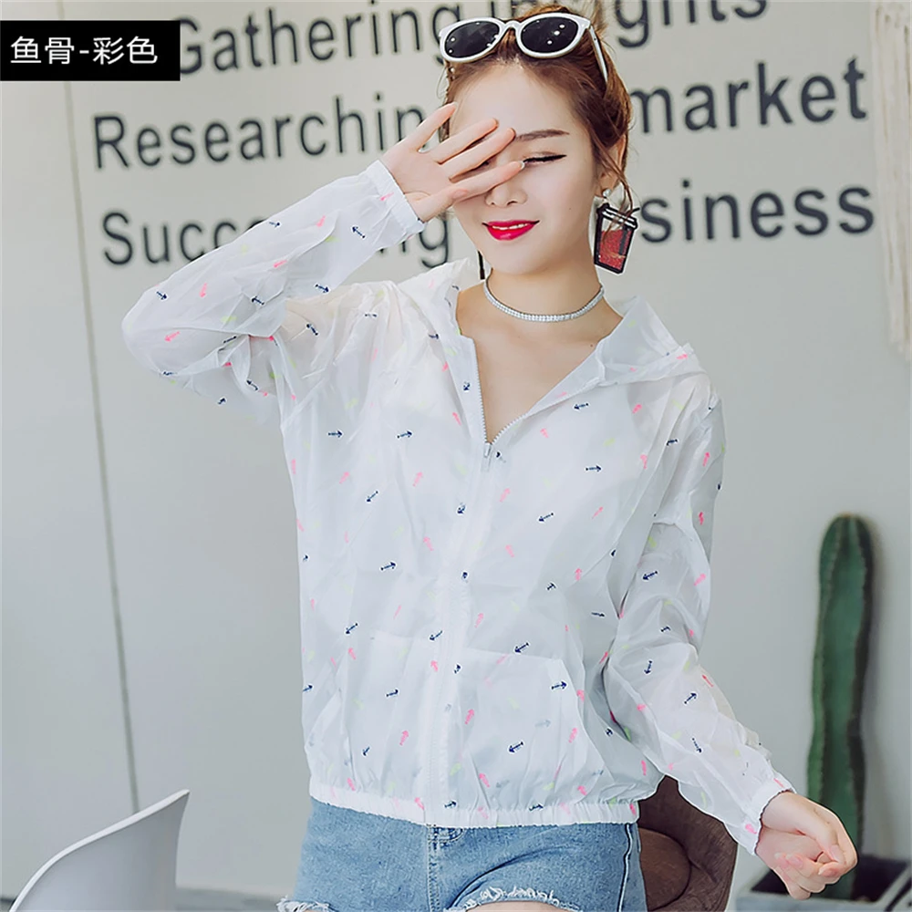 Short jacket women\'s Korean version of long-sleeved baseball jacket casual printed jacket sunscreen HX6666