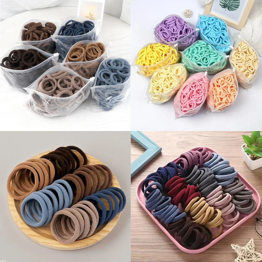 20/50PCS Women Girls Simple Elastic Hair Rubber Bands Ties Scrunchie Ponytails Fashion Korean-style Headband Hair Accessories