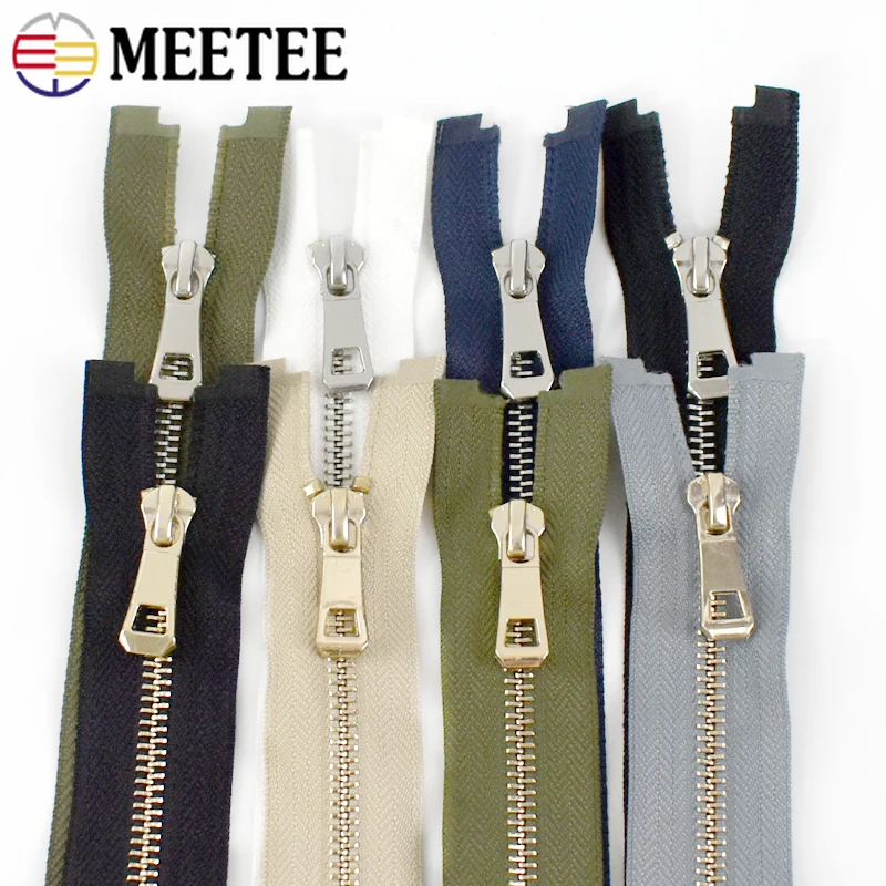 

35-85cm 5# Metal Zipper 35-85cm Open-End Zippers Handbags Replace Zips Clothing Shoes Decor Zip Repair Kits Sewing Accessories