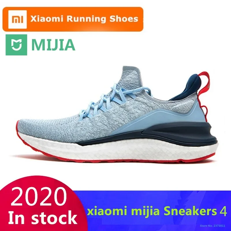 Xiaomi Mijia Sneakers 4 42-43 Men\'s Outdoor Sports Uni-moulding 4D Fishbone Lock System Knitting Upper Men Running Shoes