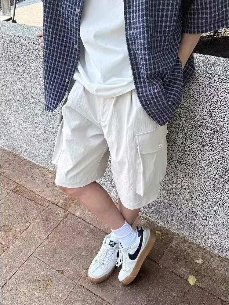 

Summer Thin Loose Straight American Trendy Brand Workwear orts Men's Five-Quarter Pants Big ket Utili orts