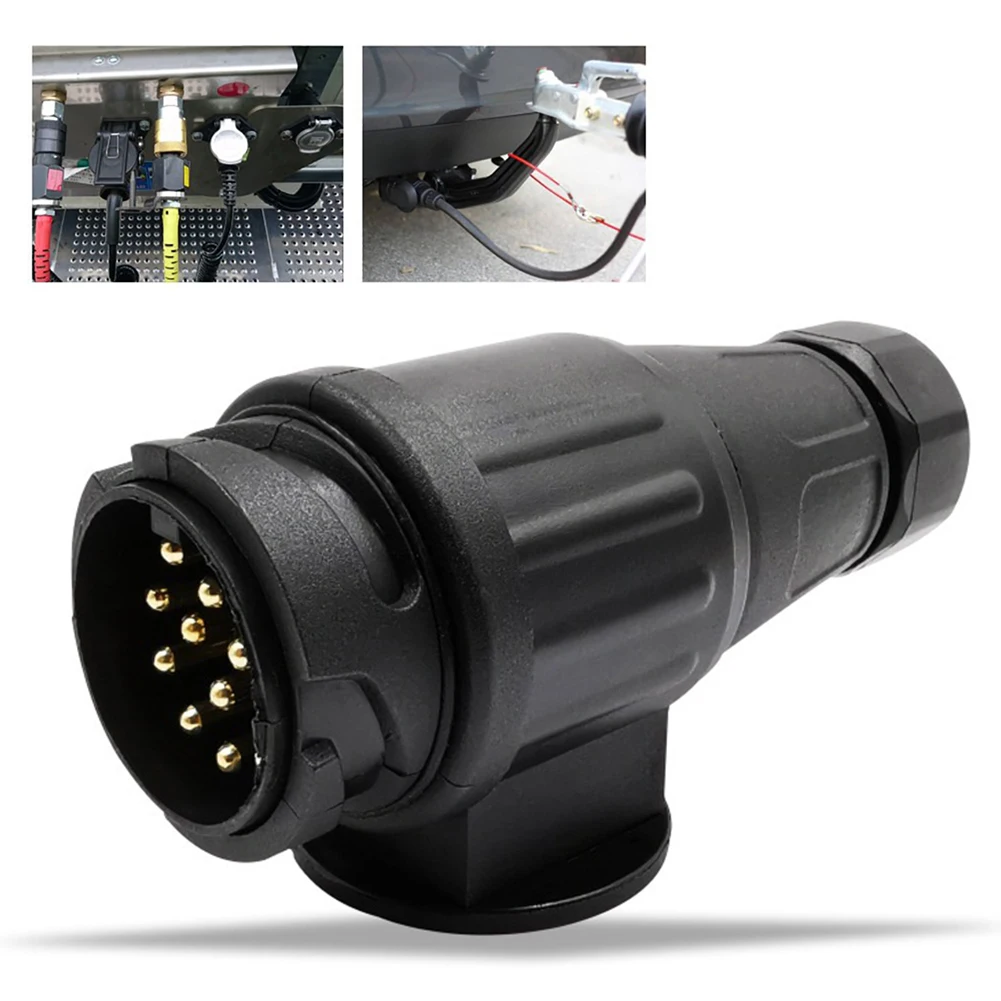 

13Pin 12V Wiring Connector Adapter 13 Pole Towing Bar Socket Trailer Electrical Connector Caravans Socket Adapter for Vehicle RV