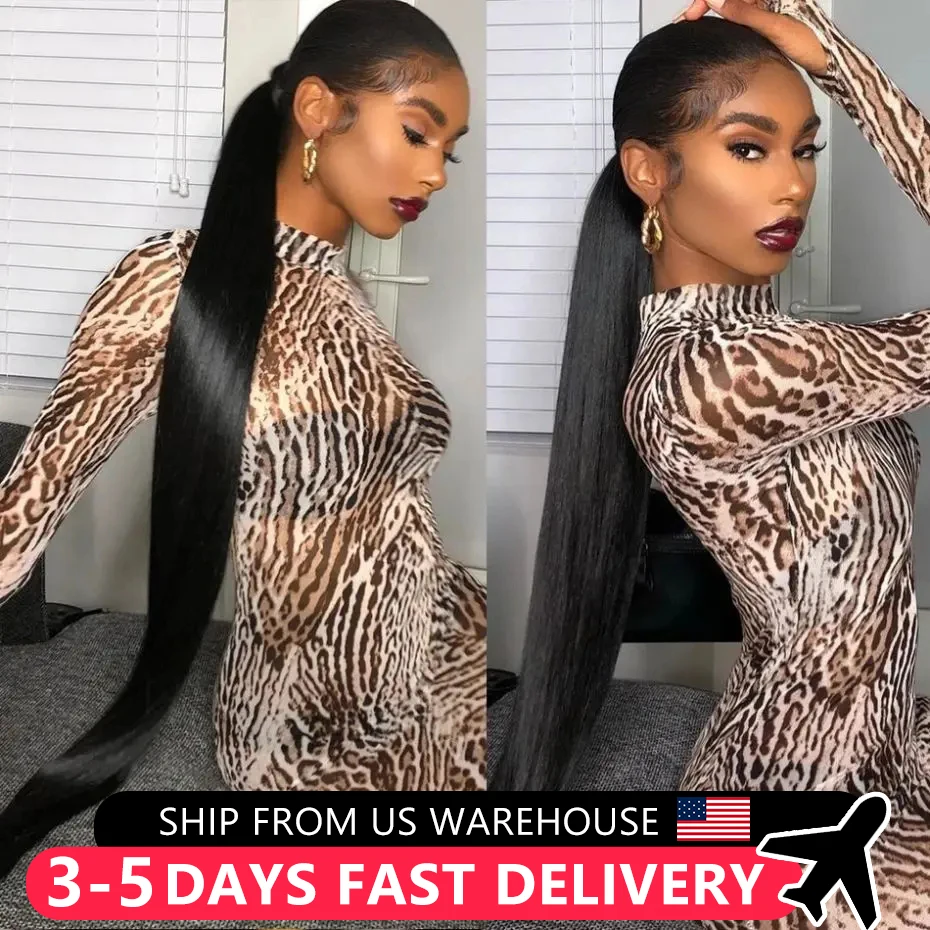 32 34Inch Bone Straight 360 Full Lace Frontal Wig For Women Brazilian Human Hair 13x4 13x6 Transparent Lace Front Wigs MYLOCKME