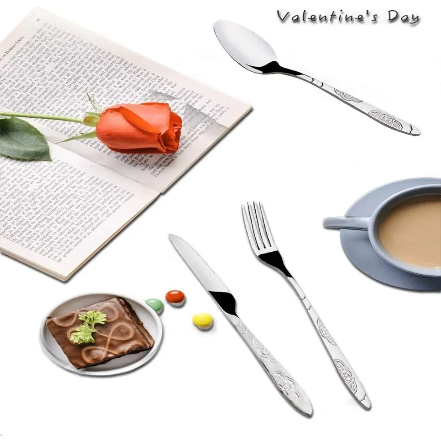 3 حزمة التخييم الفضيات مجموعة 12 قطعة سكين شوكة ملعقة عيدان الفولاذ المقاوم للصدأ مع حقيبة حمل أدوات المائدة غير قابل للصدأ فلاتوار #5