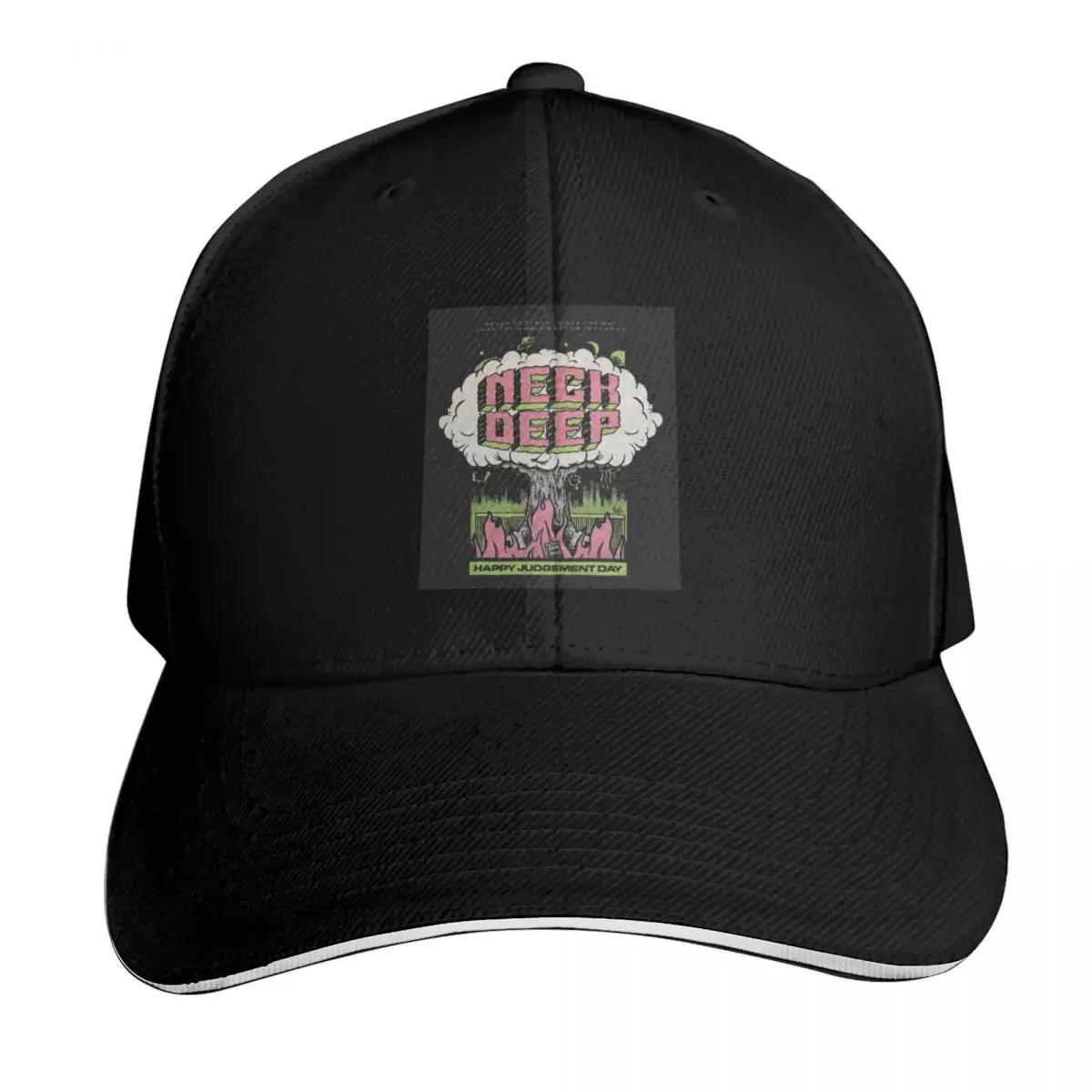 Happy Judgement Day Baseball Cap Cotton Twill Breathable Contrast Two Tone Brim Snapback Flat Bill