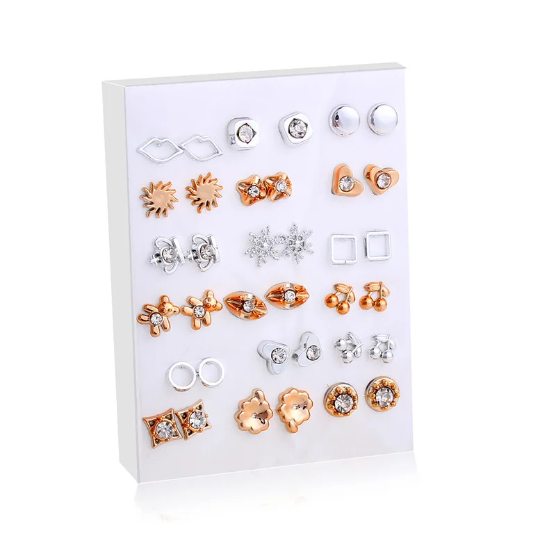 36pcs Set Charm Colorful Enamel Butterfly Heart Stud Earrings for Women Exquisite Star Bowknot Korea Earring Jewelry Set Gift