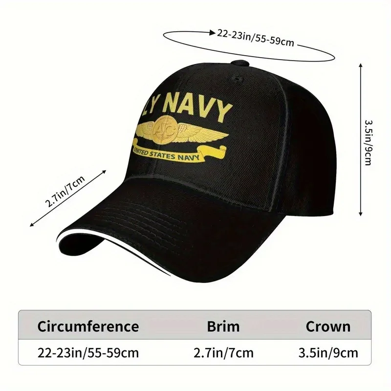 Adjustable Navy Aircrew Wings Bucket Hat - Lightweight Vintage Baseball Cap with Navy Wings & 