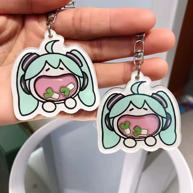 

Miku Hatsune Leek Shake Keychain Cute Acrylic Pendant Shake Toy Student Accessories Gift for Fans Anime Merchandise Kawaii