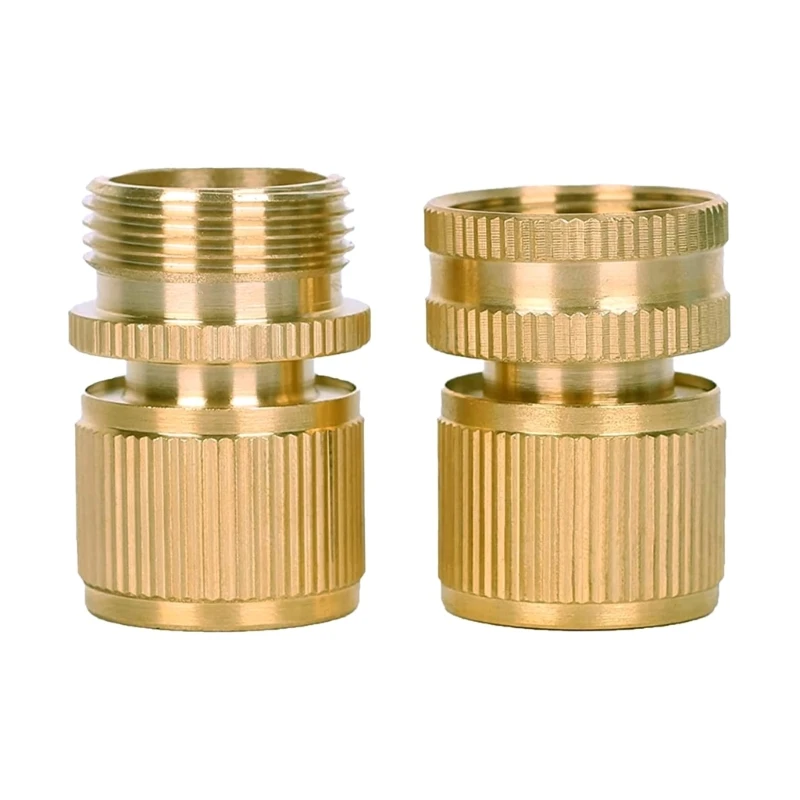 

2Pcs 3/4" Brass Quick Connector Metal Faucet Yard Watering Equipment