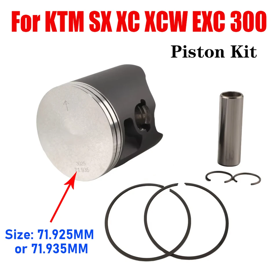 Engine 72mm Piston Kit For KTM SX XC XCW EXC 300 2018 - 2024