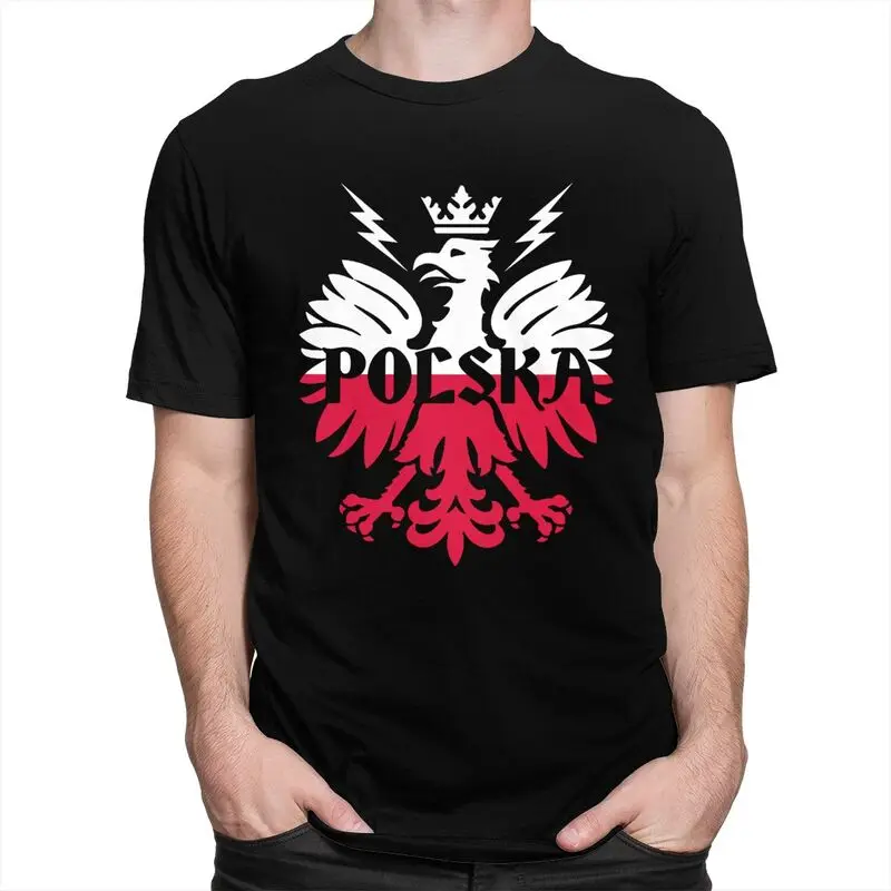 Custom Polska Polish Eagle T Shirts Men 100% Cotton Tee Tops Poland Pride Tshirt Short Sleeve T-shirt Clothing
