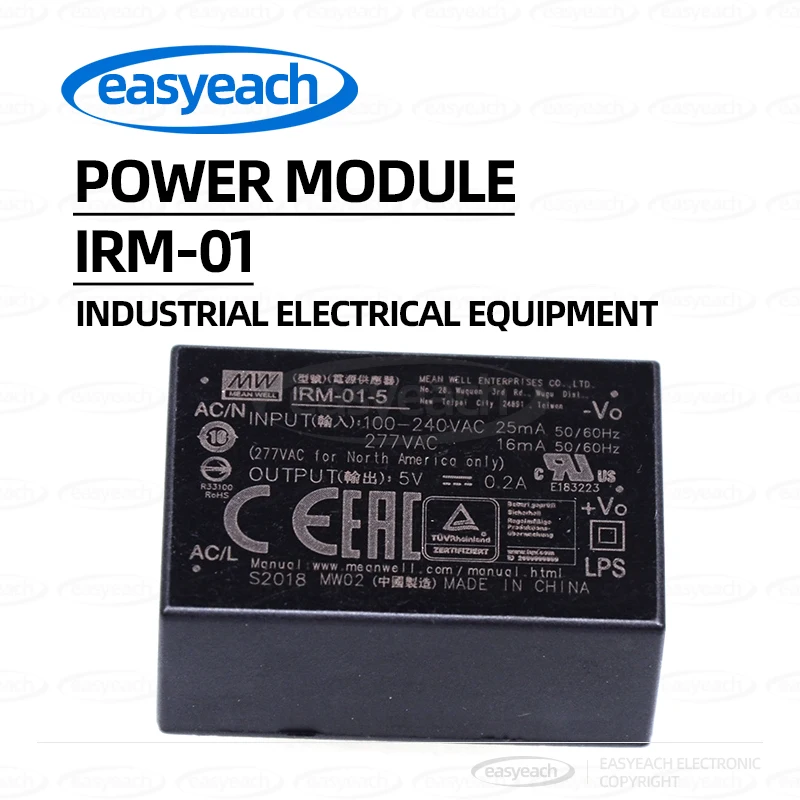 MEAN WELL IRM-01-5 Switching Power Supply 3.3V5V9V9V12V15V24V 1W Pin Type AC-DC Module Power Supply