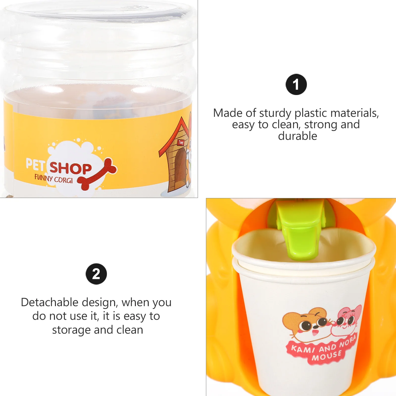 Mini corgi cão dispensador de água simulação forma bonito fácil limpo portátil fingir jogar crianças presente cena vida em miniatura