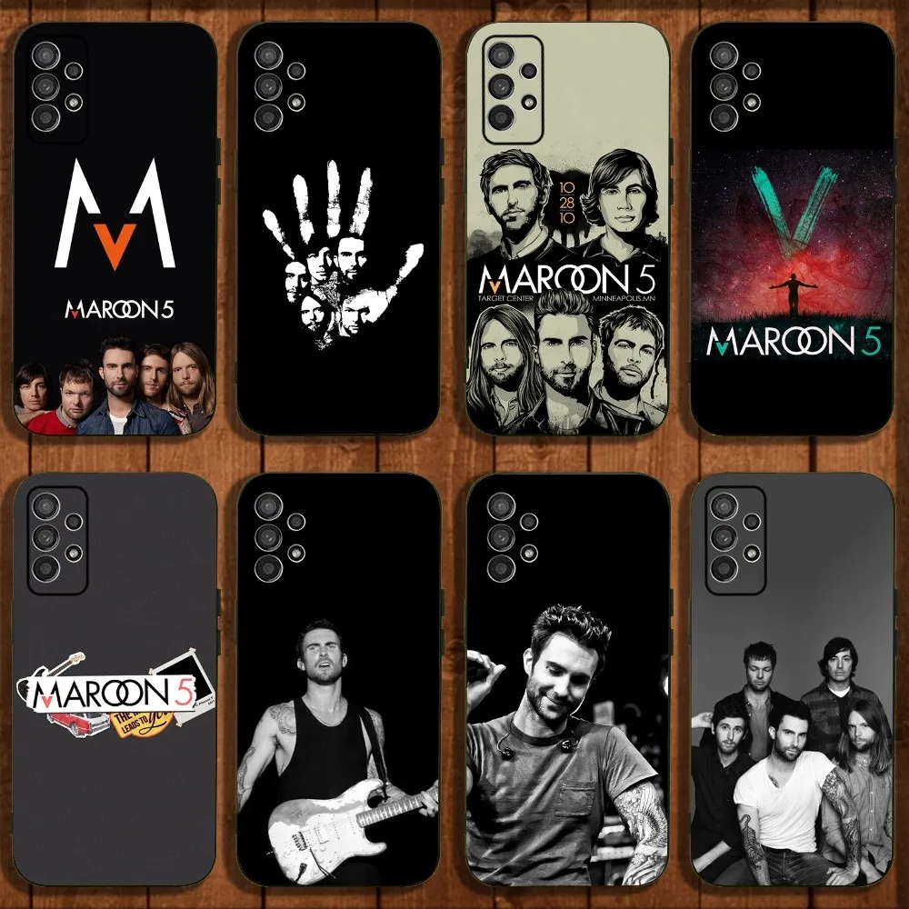 M-Maroon 5 band Phone Case For Samsung Galaxy A13,A21s,A22,A31,A32,A52,A53,A71,A80,A91 Soft Black Cover