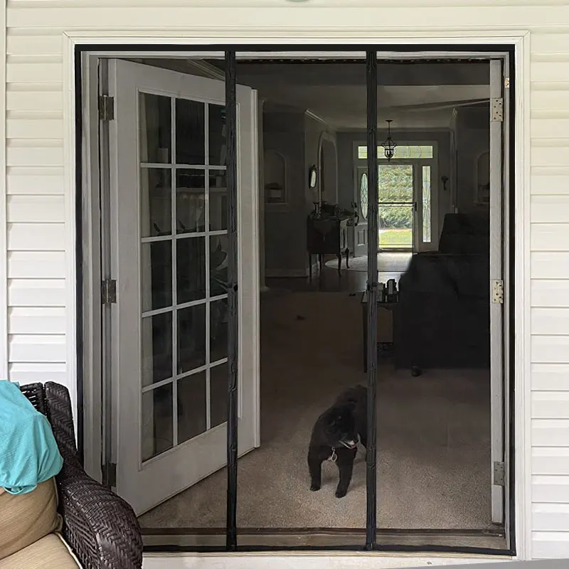DTGJ Magnetic Door Screen Mosquito Net Black Invisible Anti Mosquito Mesh Summer fly Insect Proof Net Automatic Closing Curtain