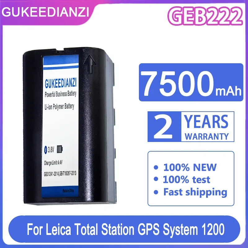 

GUKEEDIANZI Replacement Battery GEB222 7500mAh For Leica Total Station GPS System 1200 Instruments Piper 100 200 Lases Survey