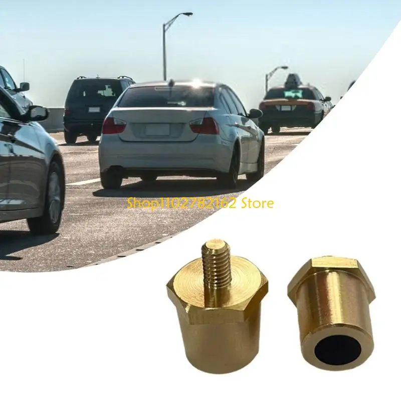 547B Pack of 2 Positive and Negative Battery Terminals Charging Post Connector Brass Battery Post Adapter Male Thread