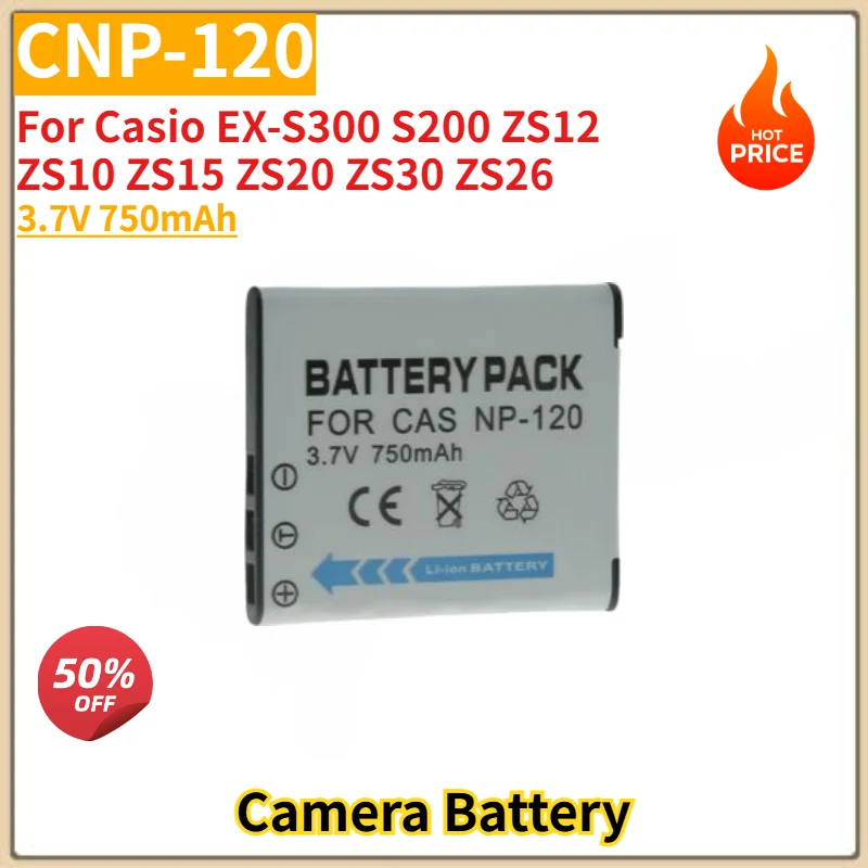 

NP-120 CNP-120 High Quality Camera Battery 3.7V 750mAh for Casio EX-S300 ZS20 ZS30 ZS26 S200 ZS12 ZS10 ZS15 Replacement Battery