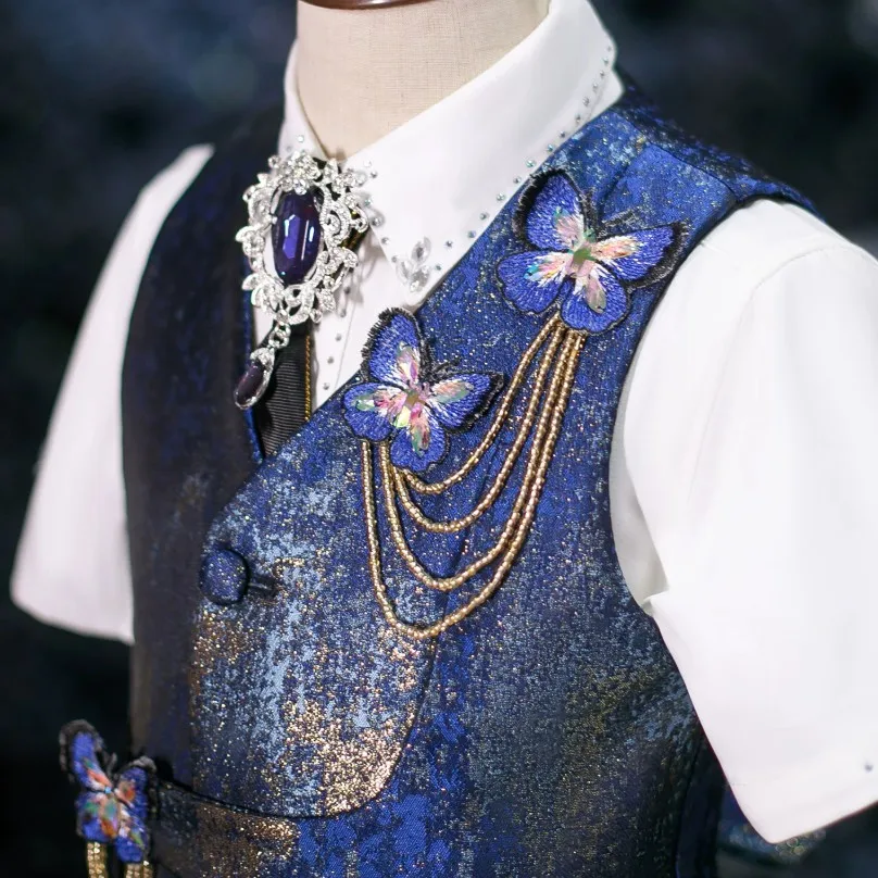 Hochwertige Jungenanzüge für Hochzeit, Geburtstag, Trauzeugen-Outfit, Formeller Kinder-Blazer A4994, Jungen-Abschlussanzug – Detail 6