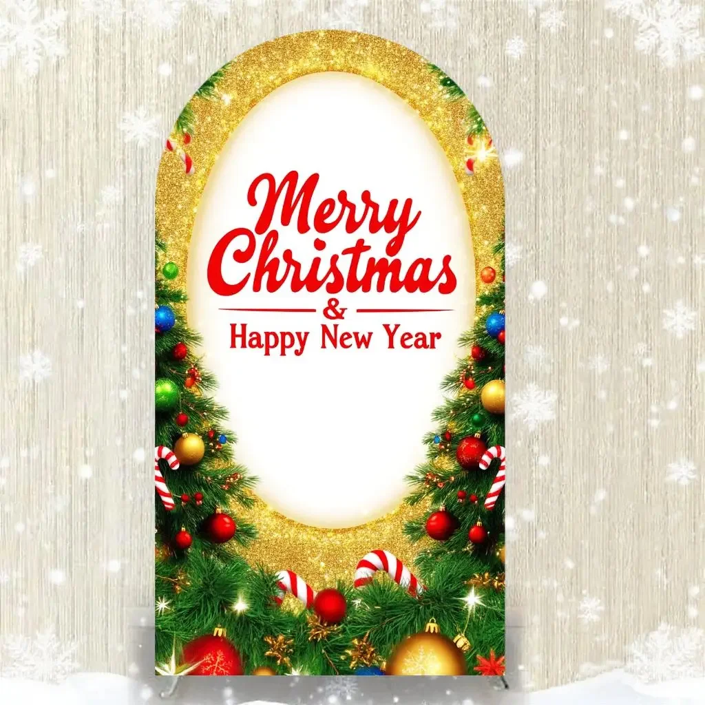 Navidad copo de nieve muñeco de nieve Santa Claus arco telón de fondo fundas de tela Feliz Año Nuevo suministros de fiesta estudio foto fondo