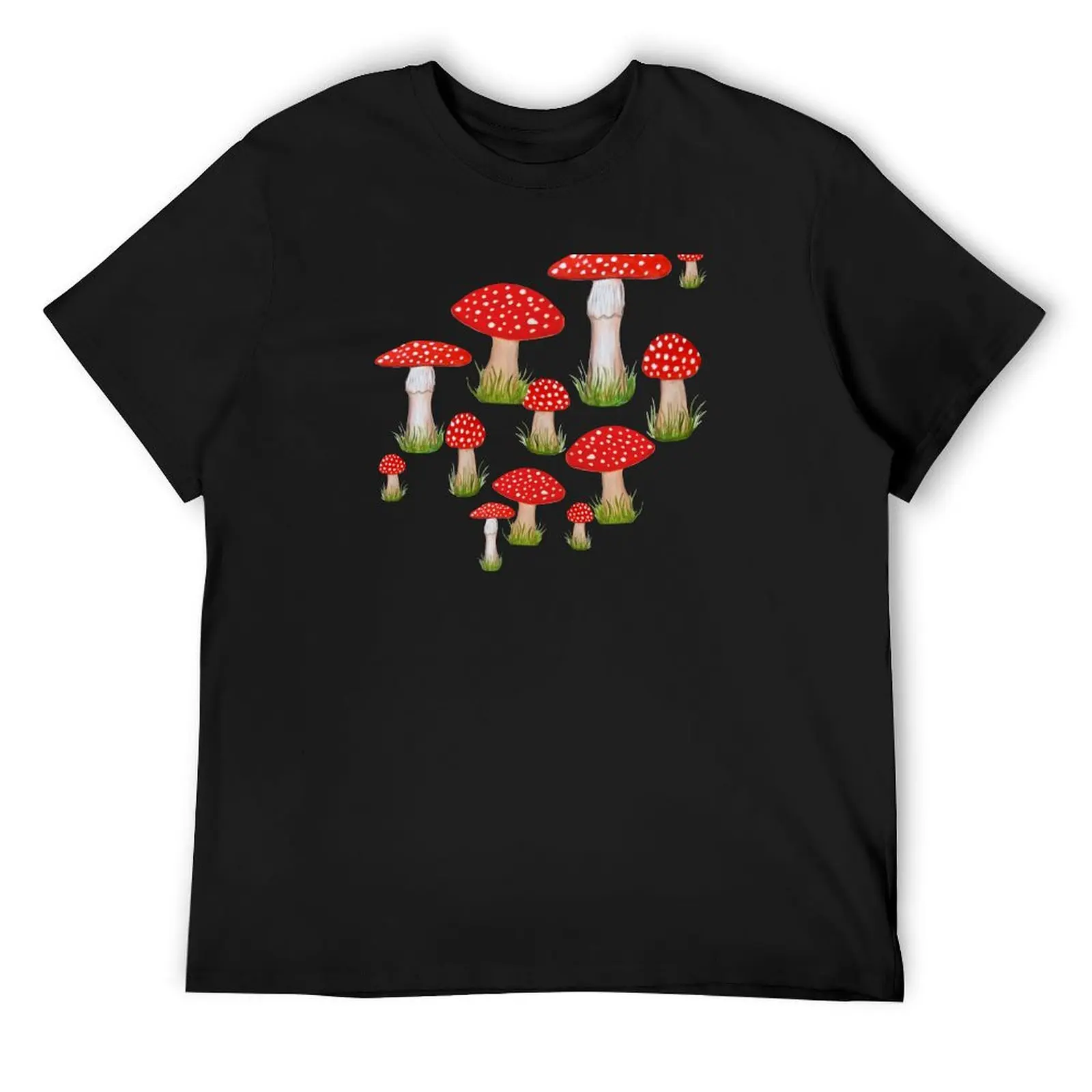 red mushrooms and red toadstools T-Shirt rapper graphic tees sports fans animal prinfor boys t shirts for men graphic