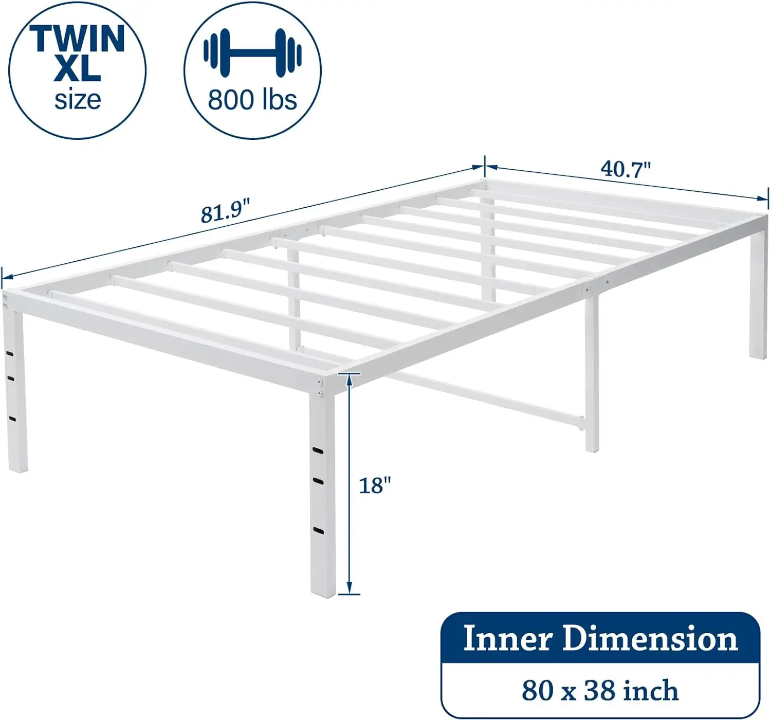 Twin Xl Bed Frame With Storage Heavy Duty 18 Inch Twin Xl Size Metal Platform Bed Frames With Steel Slats No Box Spring Needed