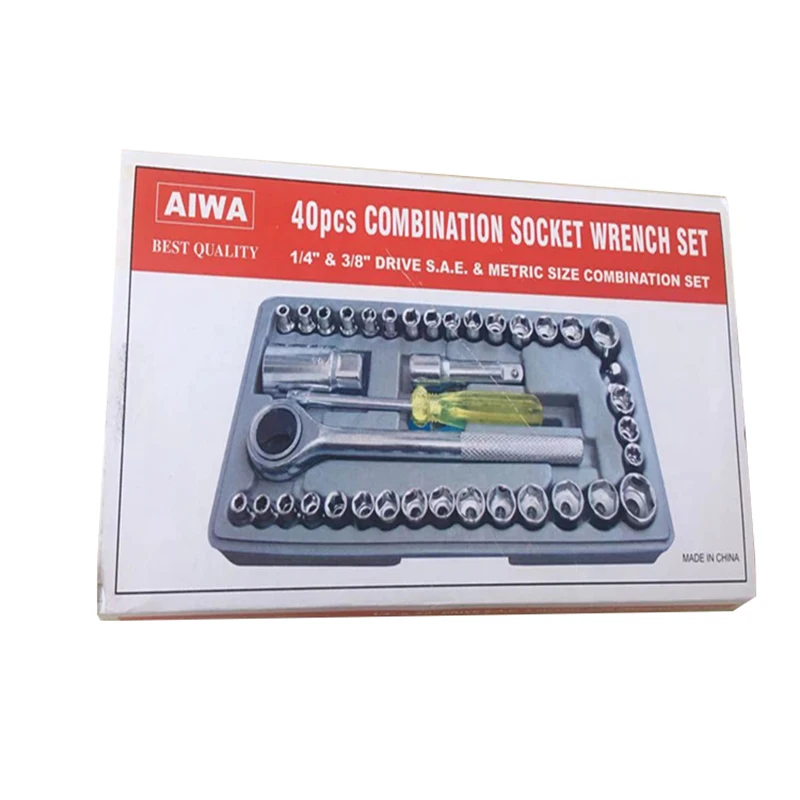 Set di strumenti Hardware manuale da 40 pezzi Set di strumenti di riparazione automatica per chiavi a bussola di riparazione della macchina