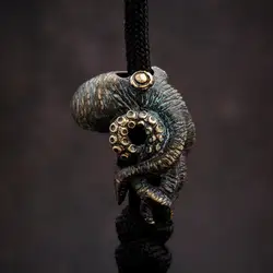Octopus Brass Knife Beads Outdoor EDC Umbrella Rope Pendant DIY Paracord Bracelets Accessories Lanyard Hangings