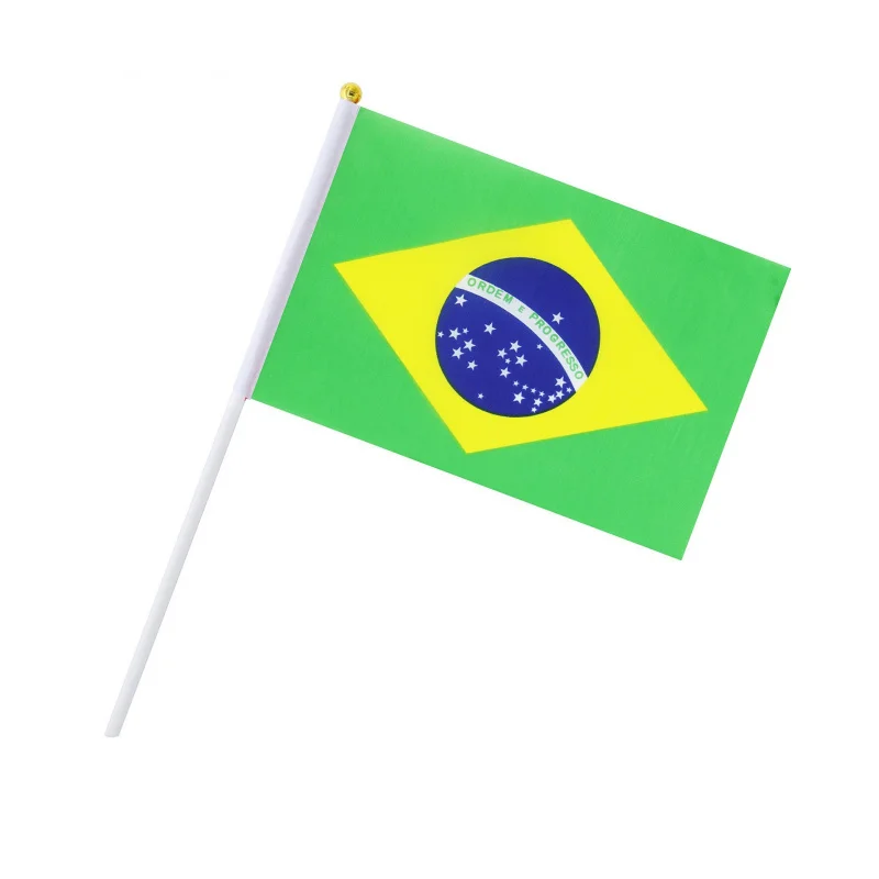 10pcs/Lot Global Football Fan Flag 14*21cm Hand Waving Flags
